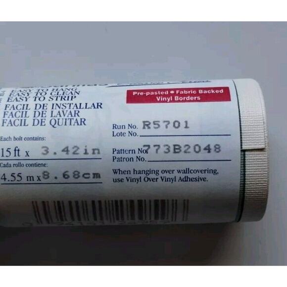 Sanitas Classic Series - Pre-pasted Vinyl Border 15 ft - Maroon Yellow Flowers - Picture 4 of 4